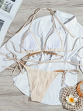 Wrap Around Halter Metal Chains Bikinis 2025 Diamond Bikini Women Swimsuit Female Swimwear Two Pieces Bikini set Bathing Suit