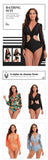 TW Sexy High Waist One Piece Swimsuit Women V Neck 2024 Long Sleeve Bathing Suit Brazilian Swimwear Monokini Summer Beachwear