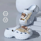 Cute DIY Charms Indoor Street Slippers For Women Fashion Clogs Soft EVA Anti-slip Summer Shoes Girls Leisure Platform Sandals