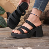Women Sandals Summer Outdoor Wear French Style Sandals Thick Bottom Heightening Anti-Slip Shoes Fashionable Slip-On Shoes Women