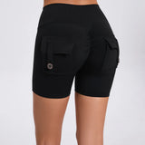 Peach Butt Fitness Shorts Women's Exercise Three-Quarter Pants Cargo Air Dry Pocket Yoga Tight Lift Summer