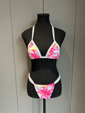 Boho Style Women's Floral Print Swimsuit Sexy Backless Lace-up Swimwear Push Up Thong Bathing Suit Female Bikini Set Beachwear