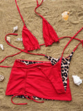XS - L Doulbe Side Wearable Reversible Bikini Women Swimwear Female Swimsuit Three-pieces Bikini Set Ruffled Bathing Suit Swim