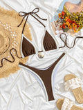 DEKA Women patchwork Swimsuit Triangle Micro Bikini Set Bandage Swimwear Thongs Bathing Suits Sexy Biquini Brazilian Beachwear