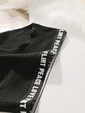 Women's High Waist Panties  Letter Elastic Waistband Soft Ribbed Fabric Comfortable Briefs for Daily Wear women bra K2809