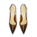 Summer Women High Heeled Shoes for Woman's Pointed Toe Ankle Thin Heels Mixed Colors Pumps Sexy Lady Patent Leather Party Shoes