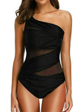 Women Fashion Bodysuit Bikini Biquini Summer Swimwear Mesh Bandage Cut Out Sleeveless Bathing Suits Sexy Thong Swimsuits
