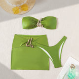 DEKA Green Micro Bikini Set Women Swimsuit Female Swimwear with Skirt Brazilian Bikinis Halter Beachwear Bathing Suit Biquini