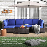 HobbyLane 7 Piece Modular Outdoor Furniture Set PE Rattan Wicker Garden