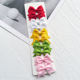 10Pcs/card Grosgrain Ribbon Bows Hair Clips For Girls Small Trailing Bowknots Hairpins Headwear Kids Hair Accessories