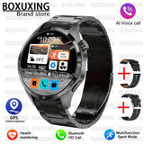 BOXUXING 2026 New GPS Sports Smart Watch Men 360*360 AMOLED Screen Heart rate Bluetooth Call IP67 Waterproof Man Smartwatch Man