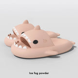 Summer Ice Cream Shark Slippers for Couples Cute Anti-Slip Thick Sole Indoor Bathroom Slides Men Women Beach Street Sandals