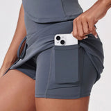 Tennis Suit Set Yoga Set Casual Outdoor Bra Golf Short Skirt Anti-light Running Pocket Fitness Suit Breathable Sports Tank Top