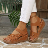 Womens Flower Wedge Sandals 2026 Summer Platform  Chunky Heel Open Toe Beach Shoes