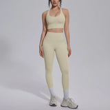 Women's Yoga Set Sports Fitness Running Beautiful Back Slim Fit Bra Hip-lifting High Waist Pants Workout Training Gym Suits