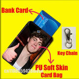 J-Jack Champion American Actor For ID Clips Credit Bank Bag Bus Meal Card Holder Cover Pocket Decoration Keychain
