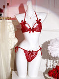 Sexi French Lace Bra And Panty Set Perspective Sex Erotic Costumes Lingerie Set Underwear Babydoll Dress Sexy Lingerie For Women