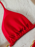 Triangle Halter String Thong Bikinis 2026 Women Sexy Swimsuit Solid Heart Swimwear Female Bathers Bathing Swimming Swim Suit