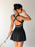 Womens Summer Dresses Tennis Dress w/Built-in Shorts Hotsweet Dress Sportswear Woman Gym Dresses Golf Outfits Sport Yoga Clothes