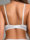 Women's Front Closure Underwire Bra Solid Color Push Up Bralette Sexy Deep V Lingerie Underwear Padded Bra