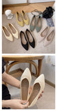 2025 Women Pointed Toe Flats Breathable Fabric Spring Summer Flat Shoes Soft Sole Slip-on Girls Daily Walking Driving Loafers