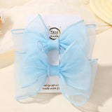 BABY BOWS 2Pcs/lot 4.3inch Big Bows Double Layer Yarn Hair Clips Kids Hair Bangs Accessories Girls Fashion Dress Up Headdress
