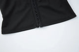 FDYOUI Y2K Streetwear Covered Buttons Black T-shirts for Women Sexy Fashion Short Sleeve Corset Ladies Slim Crop Tops Tee Shirt