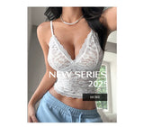 Phantasy Sexy Lace Sleeveless Women's Top Deep V See through Camisole Y2K Streetwear Women's Clothing 2026 Spring Summer Outfit