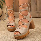Casual Women's Sandals Open Toe Cross Strap Ladies  Summer Roman Black Rivet Sandales Large Size 36-43