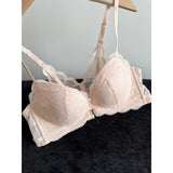 Summer Hot Sale! Front Closure Compression Bra for Small Bust - Sexy Lace Back Push Up Bralette, Lightweight Invisible Comfort