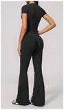 Seamless High Elasticity Yoga Sets Women Short Sleeve O Neck Sports T Shirts Workout Outfits Running Wide Leg Pants Fitness Suit