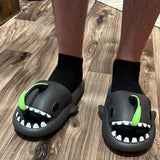 4cm Thick Sole Shark Slippers For Women Men Indoor Beach Slides Cute DIY Night Glowing Lantern Couples Summer Street Sandals