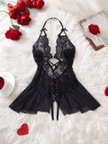 Womens Lace Bodysuit Halter Soft Comfortable Underwear