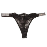 Rhinestone Lace Sexy Women Panties Floral Seamless Underwear G String Letter Transparent Thong For Female Low Rise Ladies Briefs