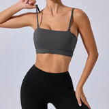 Women Yoga Bra Removable Shoulder Strap Anti-Slip Bra Wrap Chest Dual-Use Sports Yoga Wear Outside Running Fitness Top