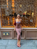 Ahagaga Fashion Women's Casual Midi Dresses Camisole Patchwork Sleeveless Slim Fit Summer Sexy Female Party Streetwear Vestidos