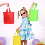 ABQR 50 Pieces Non Woven Reusable Bags Multi Color Tote Gift Bags Colored Blank Tote Bags Bulk Fabric Grocery Bags