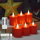Rechargeable LED Candles Waterproof Flameless Candle with Remote Timer for Home Decor Holiday Wedding Day Tea Candle  Light
