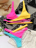 Sexy Splicing Cross Bandage Thong Bikini Female Swimsuit Women Swimwear Two Pieces Bikini Set Bathing Suit Swim Beach Wear Lady