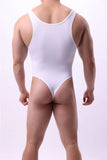 Solid Color Bodysuits Pure Desire Backless Deep V Suspenders Sleeveless Bodysuits Transparent Mesh Sexy Unisex Bodysuits B0IK