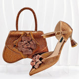 Doershow African fashion Italian Shoes And Bag Sets For Evening Party With Stones SILVER Italian Handbags Match Bags!   HGO1-1