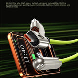 Portable Type C 240W Fast Charging Cable Phone Tablet Foldable Holder 2 In 1 Charging Cable Folding Bracket Earphone Data Wire