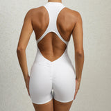 Women Yoga V Backless Jumpsuit Workout Bodysuit Sleeveless Gym Bodycon Sportswear Fitness Yoga Suit One Piece Outfit