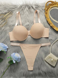 Suitable for small breasts thickening brassiere Sexy Underwire Two Piece Push Up Bras Lingerie Set For Women B2051