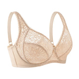 Sexy Womens Bras Ultra-Thin Perspective Deep V Lace Sheer Plus Size Bra Female Underwear Lingerie BH Tops D E F Cup