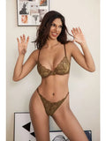 Toucheart Erotic Lingerie Panty 2PCS Thin Model See-through Lace Big Breasts Appear Smaller and Prevent Sagging Delicate Bra Set