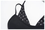 Fake Two-piece Sports Bra Yoga Sets Women Coffee Striped Patchwork Folding High Waist Wide Leg Pants Gym Running Fitness Suits