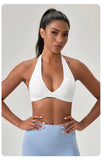 YOGA Naked Feeling Strappy Padded Sports Bras for Women - Fitness Workout Top Criss Cross Back Yoga sports Bras No steel ring