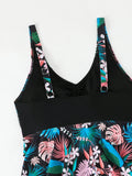 Strappy Printed Tankini 2026 Large Plus Size Swimsuit Women Beach Dress Swimwear Female Bathers Bathing Swimming Swim Suit 4XL