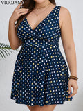 VigoJany 2026 Sexy Print 2 Piece Plus Size Tankini Set Women Strapped Curvy Dress Swimsuit Brazilian Beach Lady Big Bathing Suit